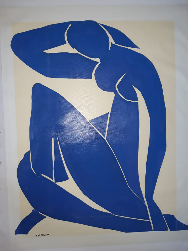 Seated Woman In Blue. (Style of Henri Mattise)